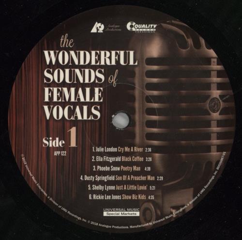 Various Artists The Wonderful Sounds Of Female Vocals - 200gm Vinyl 2-LP vinyl record set (Double LP Album) US VAR2LTH866894