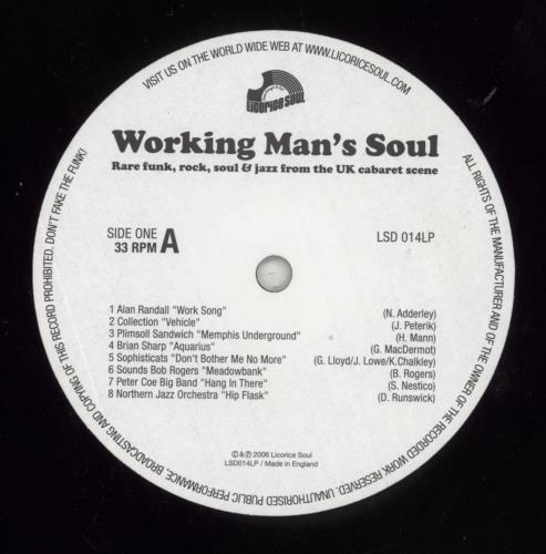 Various Artists Working Man's Soul vinyl LP album (LP record) UK VARLPWO856348