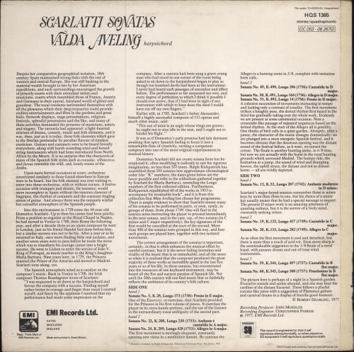 Velda Aveling Valda Aveling Plays Scarlatti Sonatas - Quad vinyl LP album (LP record) UK 4F3LPVA782891