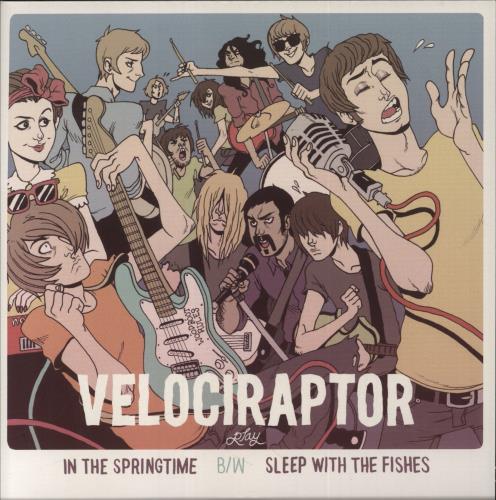 Velociraptor In The Springtime - Blue Vinyl 7" vinyl single (7 inch record / 45) UK 80T07IN857203