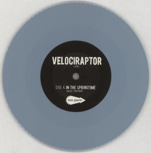 Velociraptor In The Springtime - Blue Vinyl 7" vinyl single (7 inch record / 45) UK 80T07IN857203