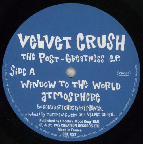 Velvet Crush The Post Greatness EP 12" vinyl single (12 inch record / Maxi-single) UK VVT12TH286265
