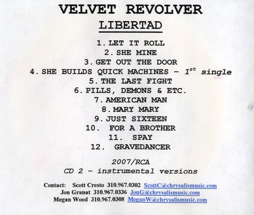 Velvet Revolver Libertad 2 CD album set (Double CD) US VVR2CLI470692
