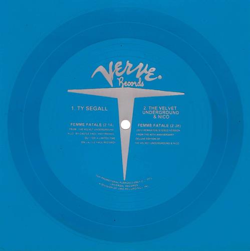 Velvet Underground Femme Fatale 7" vinyl single (7 inch record / 45) US VUN07FE866005