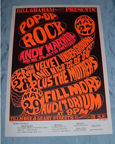 Velvet Underground Fillmore Auditorium Poster poster US VUNPOFI311860