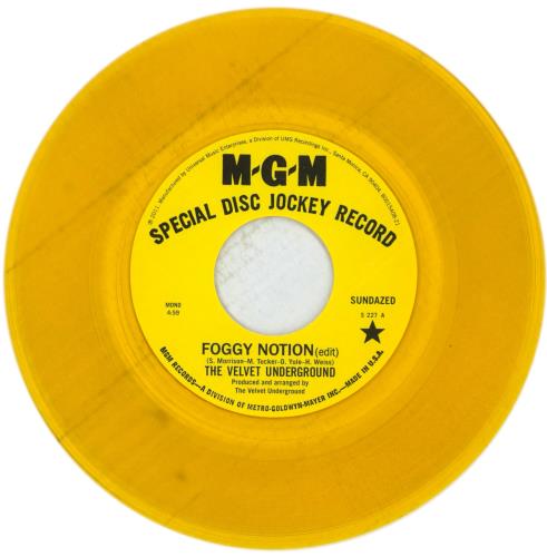 Velvet Underground Foggy Notion - Gold Vinyl 7" vinyl single (7 inch record / 45) US VUN07FO765160