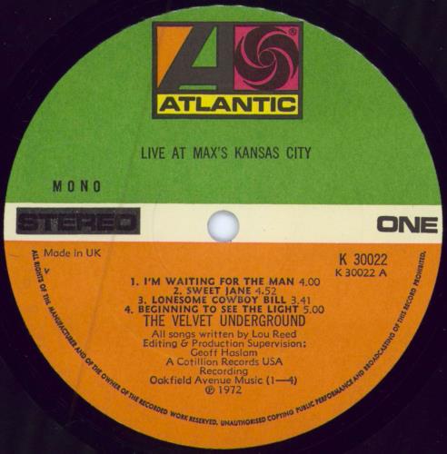 Velvet Underground Live At Max's Kansas City - 2nd vinyl LP album (LP record) UK VUNLPLI392442