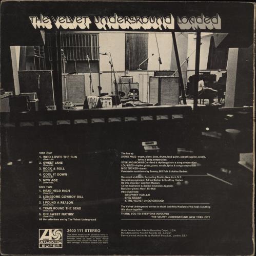 Velvet Underground Loaded - VG vinyl LP album (LP record) UK VUNLPLO816875