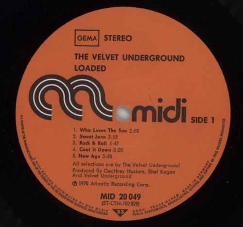 Velvet Underground Loaded vinyl LP album (LP record) German VUNLPLO234819