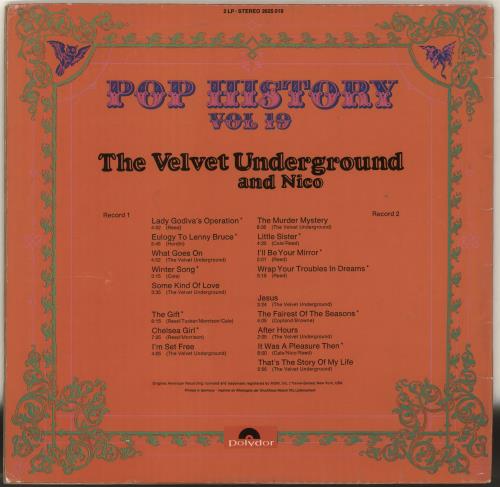 Velvet Underground Pop History Vol 19 2-LP vinyl record set (Double LP Album) German VUN2LPO317045