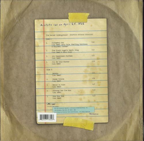 Velvet Underground Scepter Studios Sessions - Un-Numbered + Shrink vinyl LP album (LP record) US VUNLPSC796170