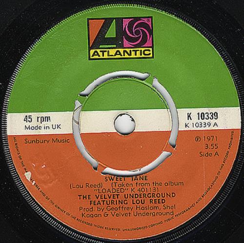 Velvet Underground Sweet Jane - 4prong 7" vinyl single (7 inch record / 45) UK VUN07SW68480