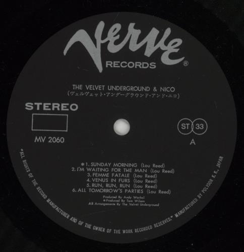 Velvet Underground The Velvet Underground & Nico + Obi vinyl LP album (LP record) Japanese VUNLPTH435601