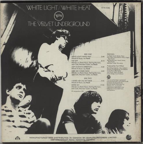 Velvet Underground White Light / White Heat vinyl LP album (LP record) Canadian VUNLPWH659295