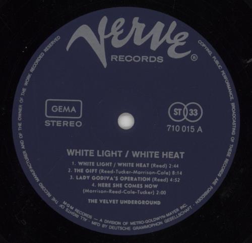 Velvet Underground White Light/White Heat vinyl LP album (LP record) German VUNLPWH856416
