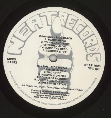 Venom Black Metal - Grey Marbled Vinyl vinyl LP album (LP record) UK VNMLPBL869724