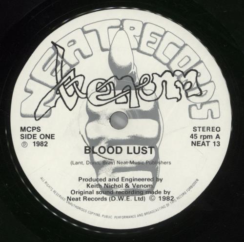 Venom Bloodlust 7" vinyl single (7 inch record / 45) UK VNM07BL548755