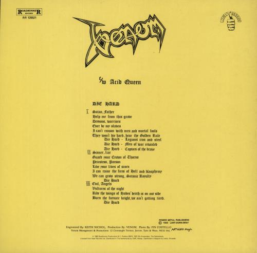 Venom Die Hard 12" vinyl single (12 inch record / Maxi-single) Dutch VNM12DI869755