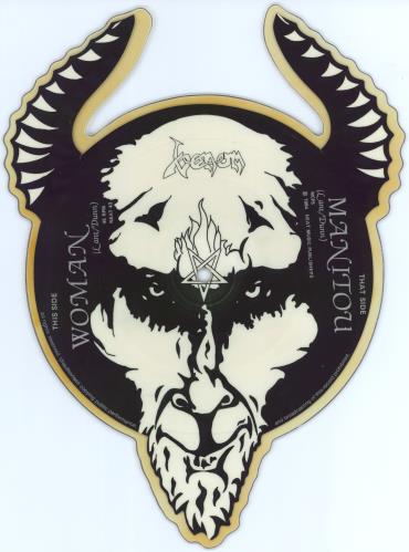 Venom Manitou shaped picture disc (picture disc vinyl record) UK VNMSHMA164072