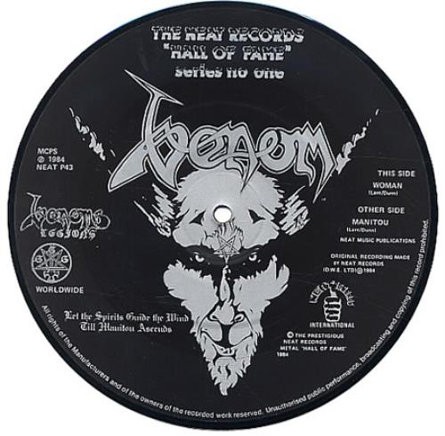 Venom Manitou 7" vinyl picture disc (7 inch picture disc single) UK VNM7PMA341001