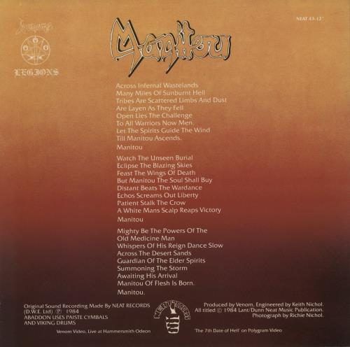 Venom Manitou 12" vinyl single (12 inch record / Maxi-single) UK VNM12MA49468