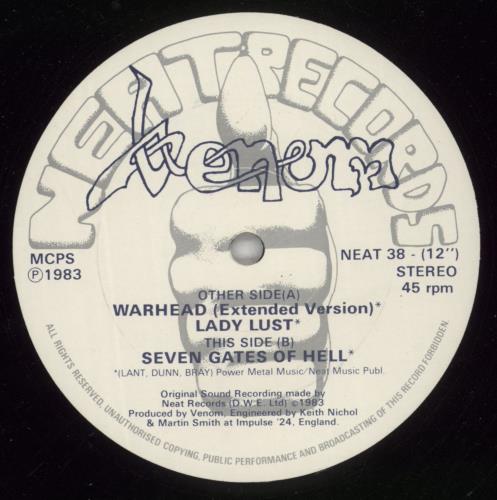 Venom Warhead 12" vinyl single (12 inch record / Maxi-single) UK VNM12WA81809
