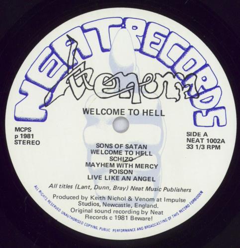 Venom Welcome To Hell - Complete vinyl LP album (LP record) UK VNMLPWE829767