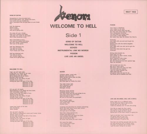 Venom Welcome To Hell - Complete vinyl LP album (LP record) UK VNMLPWE829767