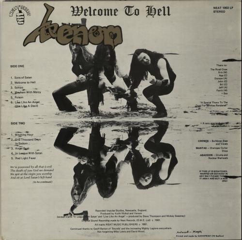 Venom Welcome To Hell - EX vinyl LP album (LP record) UK VNMLPWE627134
