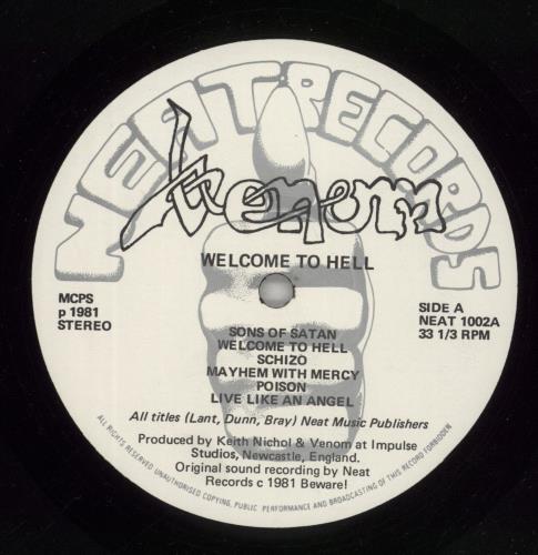 Venom Welcome To Hell - EX vinyl LP album (LP record) UK VNMLPWE729861