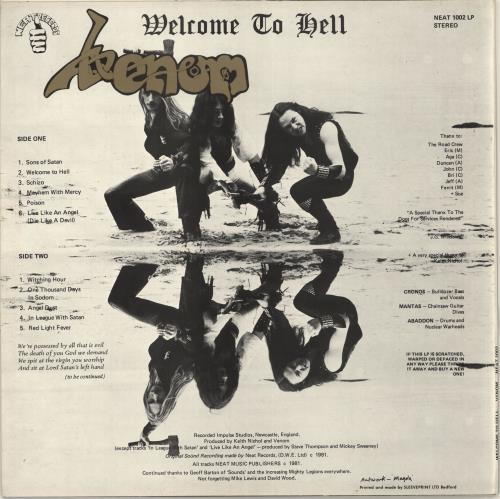 Venom Welcome To Hell - EX vinyl LP album (LP record) UK VNMLPWE729861