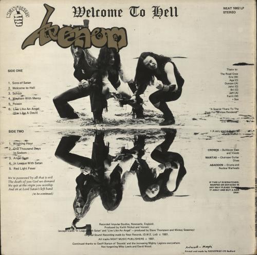 Venom Welcome To Hell - VG vinyl LP album (LP record) UK VNMLPWE721533