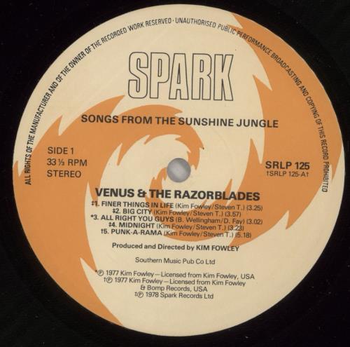 Venus And The Razorblades Songs From The Sunshine Jungle vinyl LP album (LP record) UK VB3LPSO634020