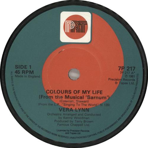 Vera Lynn Colours Of My Life 7" vinyl single (7 inch record / 45) UK VRN07CO573612