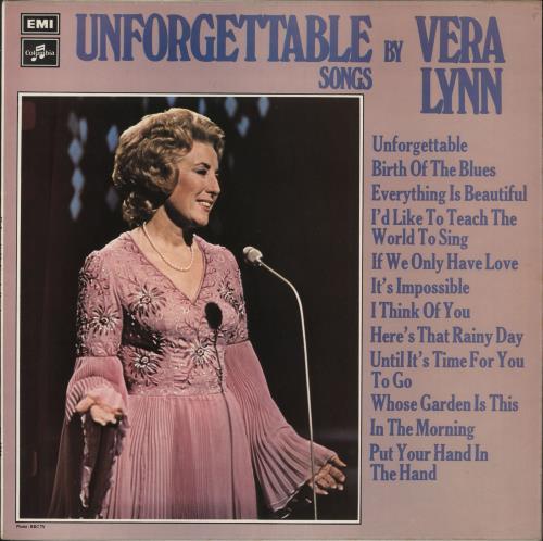 Vera Lynn Unforgettable Songs vinyl LP album (LP record) UK VRNLPUN730920