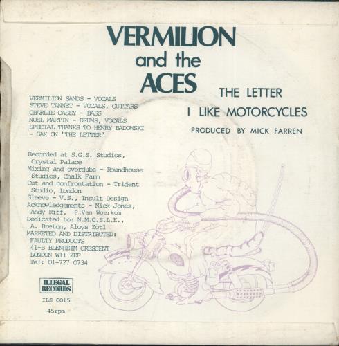 Vermllion The Letter - P/s 7" vinyl single (7 inch record / 45) UK VER07TH871183