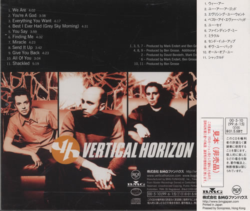Vertical Horizon Everything You Want CD album (CDLP) Japanese VHZCDEV446072