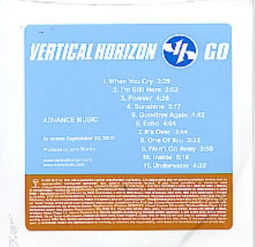Vertical Horizon Go CD album (CDLP) US VHZCDGO261252