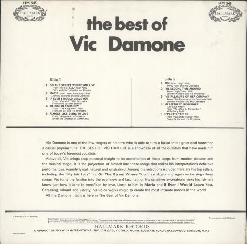 Vic Damone The Best Of Vic Damone vinyl LP album (LP record) UK VDELPTH699712