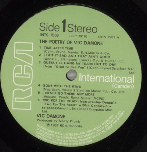 Vic Damone The Poetry Of Vic Damone vinyl LP album (LP record) UK VDELPTH858436
