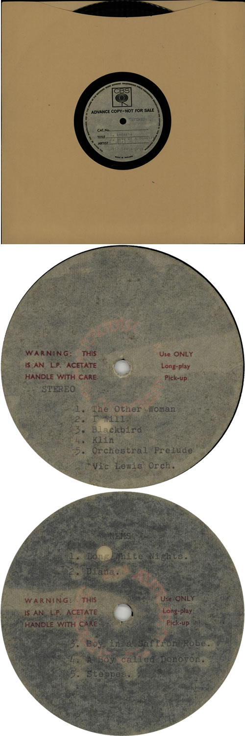 Vic Lewis My Way, My Way acetate UK VB-ATMY633118
