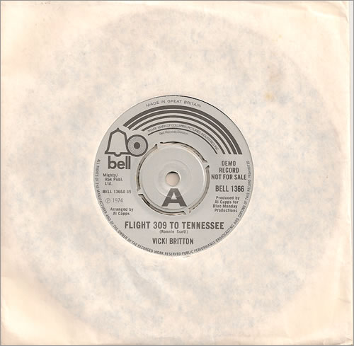 Vicki Britton Flight 309 To Tennessee 7" vinyl single (7 inch record / 45) UK VBR07FL487277