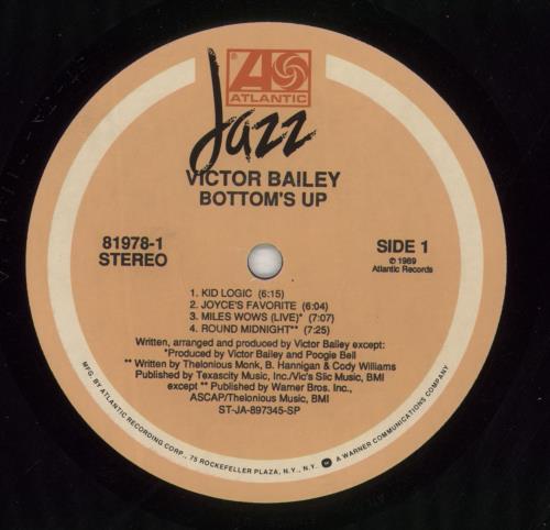 Victor Bailey Bottom's Up vinyl LP album (LP record) US 9IELPBO868219