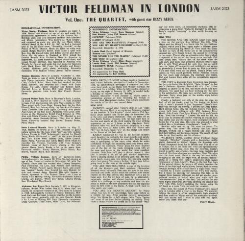Victor Feldman In London Vol. 1 : The Quartet vinyl LP album (LP record) UK VFELPIN404951