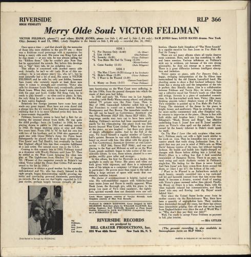 Victor Feldman Merry Olde Soul vinyl LP album (LP record) UK VFELPME777170