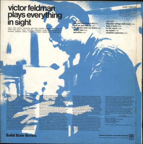 Victor Feldman Plays Everything In Sight vinyl LP album (LP record) UK VFELPPL727395