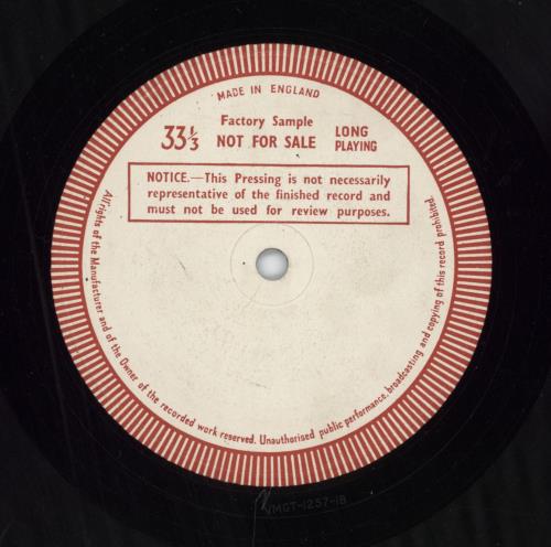 Victor Feldman Transatlantic Alliance - Side B 1-Sided Test Pressing vinyl LP album (LP record) UK VFELPTR789748