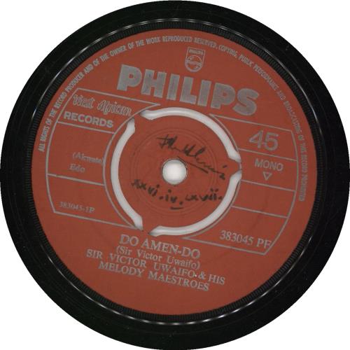 Victor Uwaifo Do Amen Do 7" vinyl single (7 inch record / 45) African 0KD07DO734946
