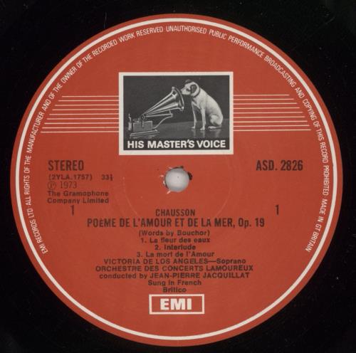 Victoria De Los Angeles Canteloube: Songs Of The Auvergne / Chausson: Pom De L'Amour Et De La Mer vinyl LP album (LP record) UK VJILPCA875613