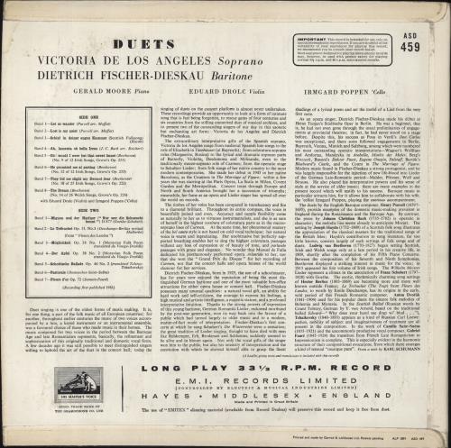 Victoria De Los Angeles Duets vinyl LP album (LP record) UK VJILPDU827131